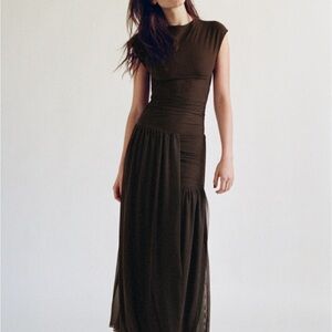 Zara Dark Brown Maxi Dress